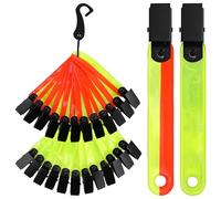 RUNROTOO 24pcs High Visibility Hunting Reflectors Trail Marking Signs with Pvc and Metal Clips Easy to Remove Reflective Tree Markers for Hiking and Outdoor Safety