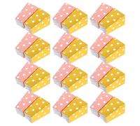 RUNROTOO 24pcs Paper Popcorn Bags with Dotted Design, Large Pink and Yellow Candy Popcorn Containers, Easy Cleanup and Safe to Use for Occasions and Showers