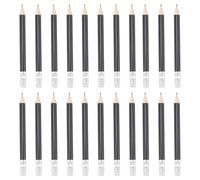 RUNROTOO 24pcs Small Short Pencils Pencils with Eraser Black Wood Easy to Wipe off Smooth Writing Experience for Making Scrapbooks and Writing Diary
