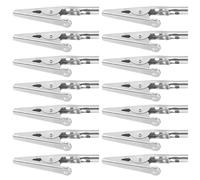 RUNROTOO 24pcs Stainless Steel 51mm Crocodile Clips Metal Alligator Clamps with Tight Mouth for Home Use and DIY Soldering Helping Hands Device