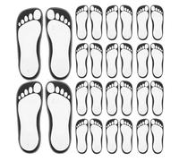 RUNROTOO 25 Pairs Disposable Spray Tan Foot Pads Non-slip Tanning Pads High Adhesion for Even Tan, White Black and White Cardboard Material, for Daily Use and Travel