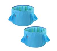 RUNROTOO 2pcs 15l Foldable Bucket Portable Collapsible Water Container Made of Oxford Cloth and Peva Easy to Store and Transport for Outdoor Camping and Travel Use