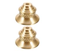 RUNROTOO 2pcs Antique Brass Lampshade Collar, E27 Lamp Socket Trim Cover, Retro Lampshade Cap, Wheat Pattern Final Parts for Chandelier Sconce Pendant Light