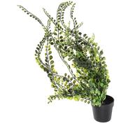 RUNROTOO 2pcs Artificial Green Hanging Plants Plastic Faux Rattan Drooping Plants for Indoor Wall Decoration, Easy to Care, Suitable for Wedding Decor and Scene Layout