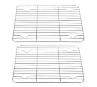 RUNROTOO 2pcs Baking Cooling Rack: Stainless Steel Wire Racks for Cooking Resting Grilling Roasting - 9x7" Rectangle Air Fryer Grill Barbecue Holder Dishwasher Safe