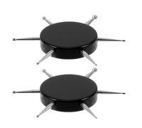 RUNROTOO 2pcs Black Nail Art Dotting Pens Multi-head Circular Manicure Tools for Women Nails Embossing and Tracing Design
