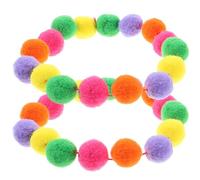RUNROTOO 2pcs Colorful Plush Ball Cat Collars Lightweight and Comfortable Pet Collars for Cats and Dogs Suitable for Festival Parties and Weddings