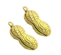 RUNROTOO 2pcs Copper Peanut Shape Pendants Retro Style DIY Hanging Ornaments for Bag Pendant Accessories and Home Decor
