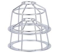 RUNROTOO 2pcs Detector Guard Bracket: 75mm/2.9in Metal Protective Wire Mesh Cage with Base, Fire Safety Shield Cover, Alarm Sprinkler Head Cap Protector