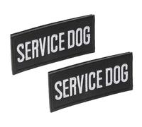 RUNROTOO 2pcs Dog Back Hook and Loop Embroidered Patch Embroidered Fabric Applique for Jackets for Service Dog Harness Suitable for Puppy Training Walking Travel Polyester Material