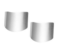 RUNROTOO 2pcs Finger Guards Finger Protective Shield Stainless Steel Silver Adjustable Design for Cooking Kitchen Worker and Cook