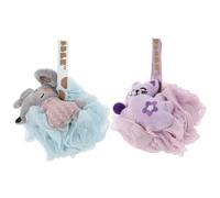 RUNROTOO 2pcs Gentle Exfoliating Shower Loofahs Bath Sponges and Adults, Soft Pe Material Body Scrubber, Easy to Use Bath Accessory for Daily Shower and Travel