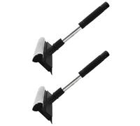 RUNROTOO 2pcs Glass Cleaning Accessory Window Squeegee Cleaner with Double-sided Blades and Ergonomic Handle, Comfortable Grip Synthetic Material Tool for Vehicle Windows and Sliding Doors