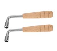 RUNROTOO 2pcs Harp Tuning Nut Drivers with 7.0 Hexagonal Wooden Pegs and Stainless Steel for Reliable Performance Suitable for Auto Harps and Stringed Musical Instruments