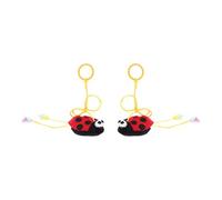 RUNROTOO 2pcs Interactive Cat Chew with Catnip Adorable Ladybird Design for Indoor Cats Fun Molar Accessory to Stimulate Play and Exercise Household Kitten Entertainment