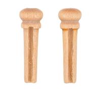RUNROTOO 2pcs Maple Wood Guitar Bridge Pin, Replacement End Pins for Acoustic Guitar, Folk Musical Instrument Parts, Replacement Pegs Accessories