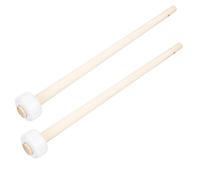 RUNROTOO 2pcs Small Wooden Handle Gong Mallets with Rubber Heads, Percussion Mallets for Gong Instruments, Lightweight Drumstick Accessories for Music Performance