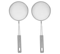 RUNROTOO 2pcs Stainless Steel Beer Foam Skimmer, Fine Mesh Drink Strainer Tool for Draft Beer Bartending, 12.5cm/4.9in Round Kitchen Skimmer Spoon Strainer
