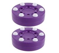 RUNROTOO 2pcs Street Hockey Puck: 6-Ball Roller Design - Low Friction Asphalt Surface - Anti-Bounce Quiet Practice Puck for Driveway and Garage Training Purple