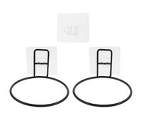 RUNROTOO 2pcs Wall-mounted Pet Bowl Fixed Rack Iron Hanging Feeder Bracket with 3 Nail-free Adhesive Pads for Elevated Dog and Cat Food Bowls