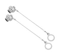 RUNROTOO 2pcs Waterproof Metal Aviation Connector Plug with Chain, Ip67 Female Socket Dustproof Cap, 8mm Circular Connector Cover for Field Wiring and Industrial Machinery, Easy