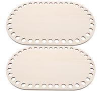 RUNROTOO 2pcs Wooden Crochet Basket Bottom Bases 30x20cm Handbag Shaping Pads for DIY Knitting and Weaving Craft Supplies