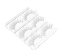 RUNROTOO 3 Pairs White False Eyelashes for Festival Makeup, Artificial Fiber Material with No Irritation and Intense Volume, for Cosplay and Party Eye Lash Extensions