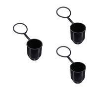 RUNROTOO 3 Pcs Universal Trailer Towing Hitch Ball Head Protective Covers with Locking Ring, Black Plastic Tow Hook Caps to Prevent Corrosion and Damage, for Parking Use on Car Towing