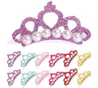 RUNROTOO 30pcs Crown-shaped Pet Hair Clips for Puppies and Dogs, Polyester Material, Fix and Maintain Hair Shape, Unique Charming Design Suitable for Daily Life and Large-scale Activities