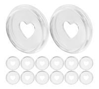 RUNROTOO 30pcs Loose-leaf Notebook Binding Discs Abs Material Rounded Corners Heart Hole Design Fresh Chic Style Smooth Surface Well Polished for Home and Office