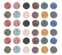 RUNROTOO 39pcs Volcanic Rock round Beads for Essential Oil Diffuser, Natural Lava Stone Absorbing Aroma Oil with Fragrance, Suitable for Car and Office Use