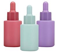 RUNROTOO 3pcs 30ml Glass Essential Oil Bottles with Leak-proof Silicone Droppers Refillable Travel Sub Bottles for Outdoor Use Sturdy and Multi-use