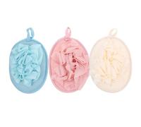 RUNROTOO 3pcs Bath Towel Set with Bath Ball and Scrubbing Cloth Soft Exfoliating Towels for Skin Massage and Cleaning Family Use