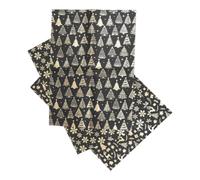 RUNROTOO 3pcs Christmas Gift Wrapping Paper, Black and Gold Foil Christmas Tree Wrap, Paper Sheets 28x20 Inch, Easy to Cut and Wrap, for Family Gatherings and Office Parties