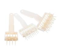 RUNROTOO 3pcs Dough Roller Set with Plastic Spike Wheels - Large, Medium, Small Handheld Pizza Dough Docker Rollers for Homemade Bread, Pastry, Pie Crust Baking Tools