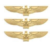 RUNROTOO 3pcs Eagle Metal Car Emblem - Gold Auto Emblem - 3D Hawk Animal Decoration - Metal Auto Decal - Rear Car Tail Decoration Sticker