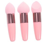 RUNROTOO 3pcs Multifunctional Makeup Pen Set Wet and Dry Dual-use Powder Puff, Pink Cosmetic Sponge Applicators for Face Blending and Beauty Makeup Tools Random Style