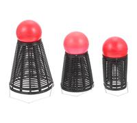 RUNROTOO 3pcs Plastic Bait Trap Fishing Feeders Lightweight Design Badminton Shape Easy to Use Fishing Lure Cage for Outdoor