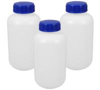 RUNROTOO 3pcs Reagent Bottles Sample Bottles Leak-proof Refillable Hdpe Ldpe Material 1l Capacity for Laboratories and Industry Use