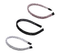 RUNROTOO 3pcs Rhinestone Headbands for Women Hair Accessories with Abs Material, Stunning and Glamorous Design, for Garden Receptions and Homecomings