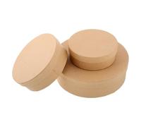 RUNROTOO 3pcs round Kraft Paper Boxes with Lid for Candy Storage and Present Packaging, Multipurpose DIY Design Paper Containers Suitable for Household Bakery and Doodling
