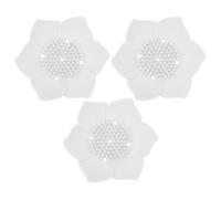 RUNROTOO 3pcs Silicone Soap Dish with Drainage Tray Lotus Flower Shape Soap Holder for Bathroom and Toilet Countertops Sturdy Creative and Minimalist Design