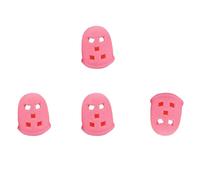 RUNROTOO 4 Pcs Pink Silicone Guitar Finger Caps Finger Guards for Banjo and Mandolin Easy to Put and Take off Tear-resistant for Women and Adults Playing Instruments
