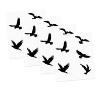 RUNROTOO 4 Sheets Bird Silhouette Wall Stickers Decorative Peel and Stick Wall Decals for Living Bedroom Home Background Removable Flying Birds