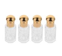 RUNROTOO 4pcs 12ml Mini Essential Oil Dropper Bottles Refillable Portable Synthetic Material Empty Fragrance Oil Container for Travel Use