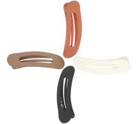 RUNROTOO 4pcs Assorted Colour Duckbilled Flat Hair Clips for Women Plastic Material with Firm Grip and Stylish Simplicity Hair Accessories to Keep in Place for Everyday Use