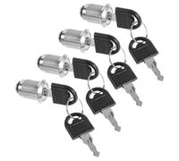 RUNROTOO 4pcs Cam Locks with Keys - Metal Cylinder Cabinet Lock Replacement for Toolbox Mailbox File Cabinet RV Drawer Dresser Desk Furniture Hardware