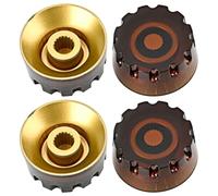 RUNROTOO 4pcs Coffee Plastic Volume Control Knob Accessory for Electric Guitar and Bass Easy to Adjust and Install Gd78 Model