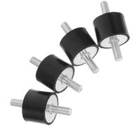 RUNROTOO 4pcs Cylindrical Rubber Silent Block Mounts with Double Screw Studs M10 for Vehicle Axles and Equipment, Providing Secure Installation and Noise Reduction in Marine and Automotive