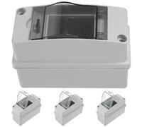 RUNROTOO 4pcs Distribution Box with Transparent Window - 2 Way Consumer Unit for Charging Pile - Weatherproof Plastic Electrical Box for Outdoor Charging Pile